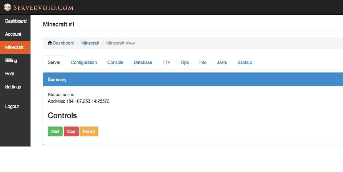 ServerVoid.com : Minecraft Server Hosting